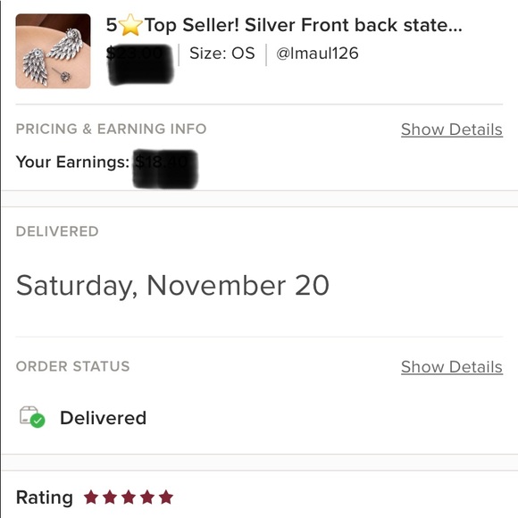 5⭐️Top Seller! Silver Front back statement earring - Picture 3 of 10